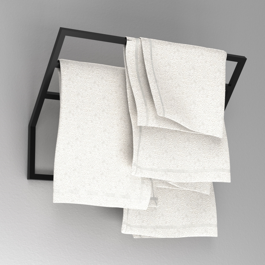 Sienininis rankšluosčių laikiklis 37x60 cm juodas