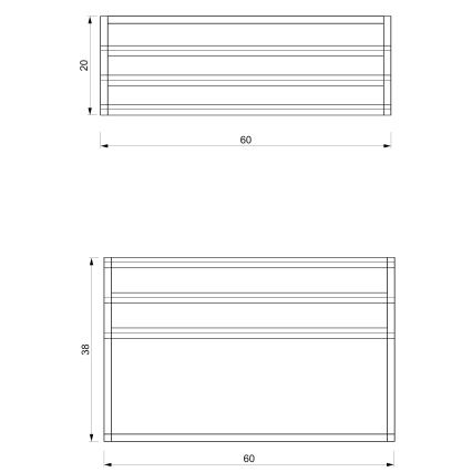 Sienininis rankšluosčių laikiklis 37x60 cm juodas