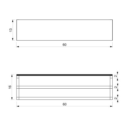 Sienininis rankšluosčių laikiklis su lentyna 14x60 cm baltas