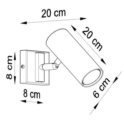 Sieninis akcentinis šviestuvas DIREZIONE 1xGU10/40W/230V juodas