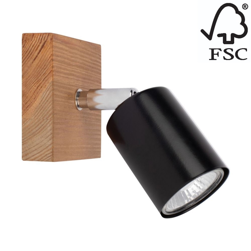 Sieninis akcentinis šviestuvas MANARA 1xGU10/5W/230V pušis + FSC sertifikuota