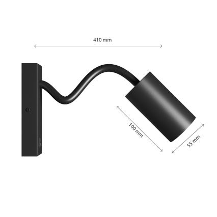Sieninis akcentinis šviestuvas SQUALLA VARIOSA 1xGU10/10W/230V juoda