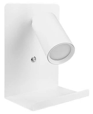 Sieninis akcentinis šviestuvas su lentyna ir USB įkroviklis 1xGU10/35W/230V balta