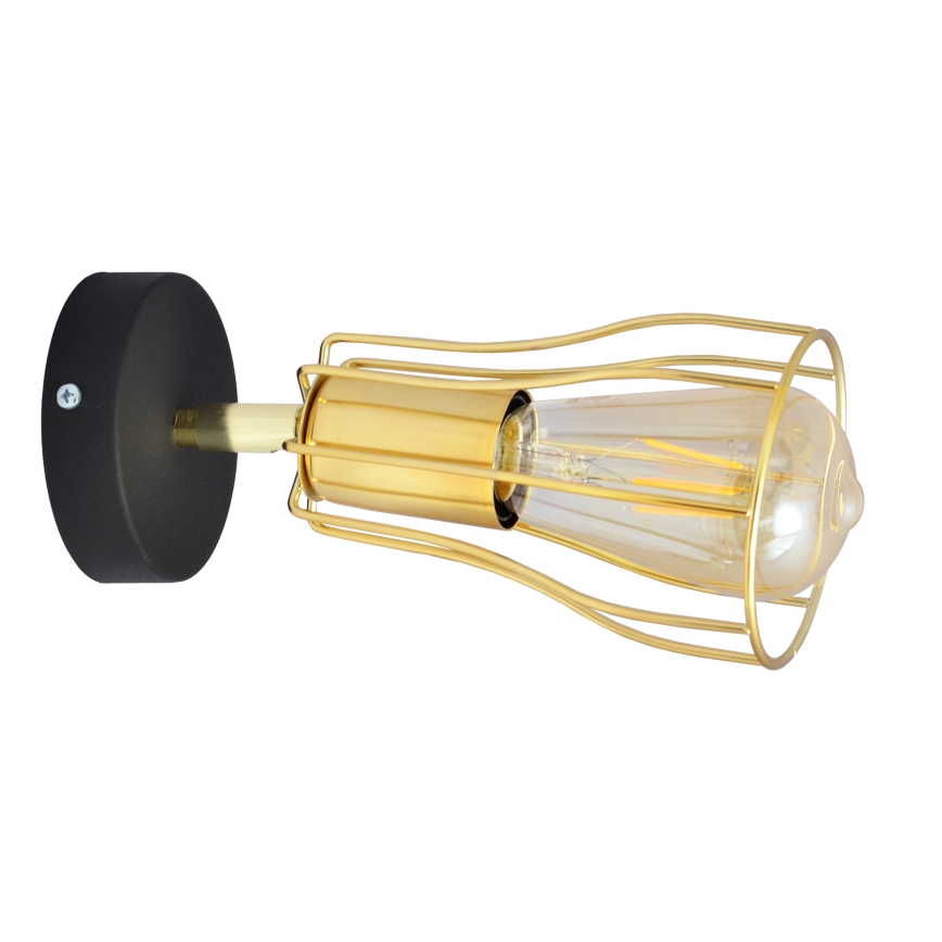Sieninis akcentinis šviestuvas TUBE 1xE27/15W/230V auksinis/juodas