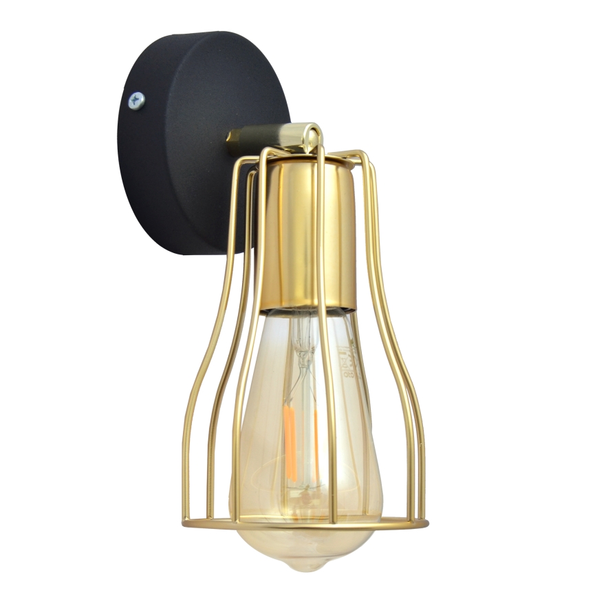 Sieninis akcentinis šviestuvas TUBE 1xE27/15W/230V auksinis/juodas