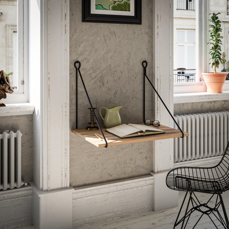 Sieninis darbo stalas TUNA 50x70 cm rudos/juodos spalvos