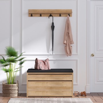 Sieninis kabykla BOBY 15x80 cm + batų dėžė 42x80 cm ruda/juoda