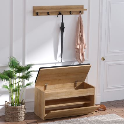 Sieninis kabykla BOBY 15x80 cm + batų dėžė 42x80 cm ruda/juoda