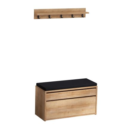 Sieninis kabykla BOBY 15x80 cm + batų dėžė 42x80 cm ruda/juoda