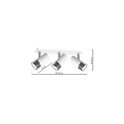 Sieninis kryptinis šviestuvas DANI 3xGU10/8W/230V