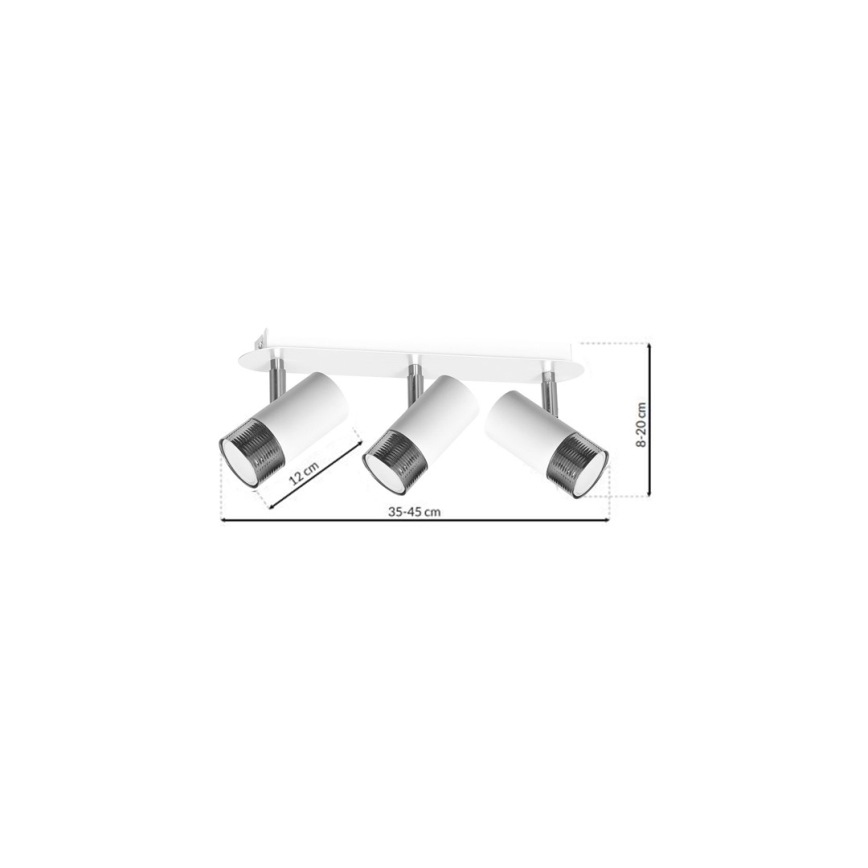 Sieninis kryptinis šviestuvas DANI 3xGU10/8W/230V