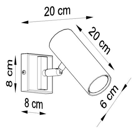 Sieninis kryptinis šviestuvas DIREZIONE 1xGU10/40W/230V balta