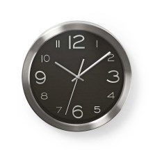 Sieninis laikrodis 1xAA/1,5V nerūdijantis plienas 30 cm juodas