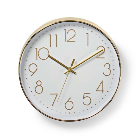 Sieninis laikrodis 1xAA balta / auksinė