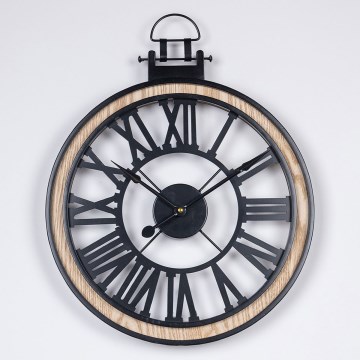 Sieninis laikrodis 1xAA diametras 40 cm juoda/kreminė
