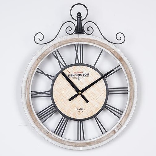 Sieninis laikrodis 1xAA diametras 40 cm smėlio spalva