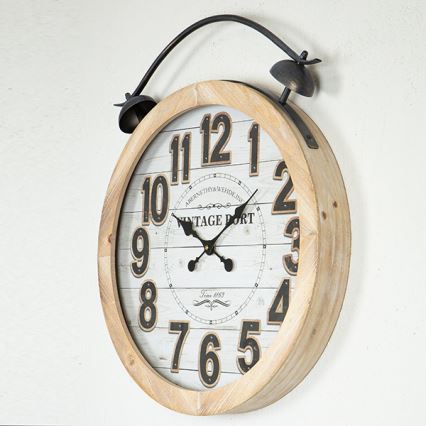 Sieninis laikrodis 1xAA diametras 50 cm smėlio spalva