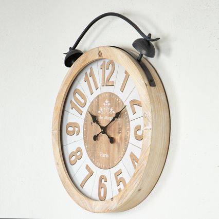 Sieninis laikrodis 1xAA diametras 50 cm smėlio spalva