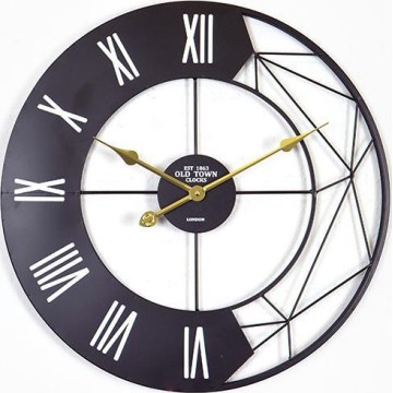 Sieninis laikrodis 1xAA diametras 60 cm juoda