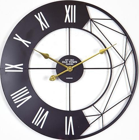 Sieninis laikrodis 1xAA diametras 60 cm juoda