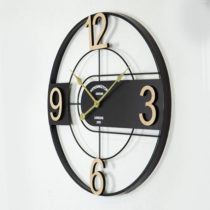 Sieninis laikrodis 1xAA diametras 60 cm juoda