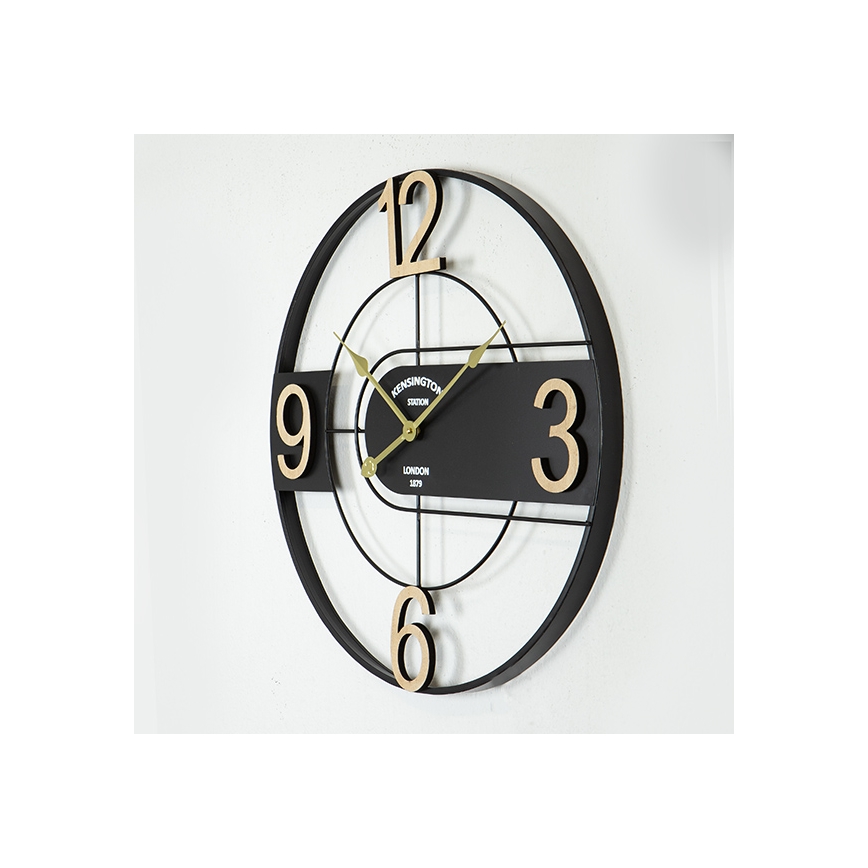 Sieninis laikrodis 1xAA diametras 60 cm juoda