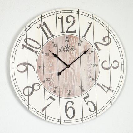Sieninis laikrodis, 1xAA, Ø 58,2 cm, baltas/kreminis