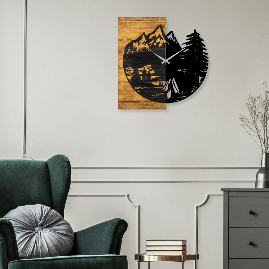 Sieninis laikrodis 56x58 cm 1xAA medis/metalas
