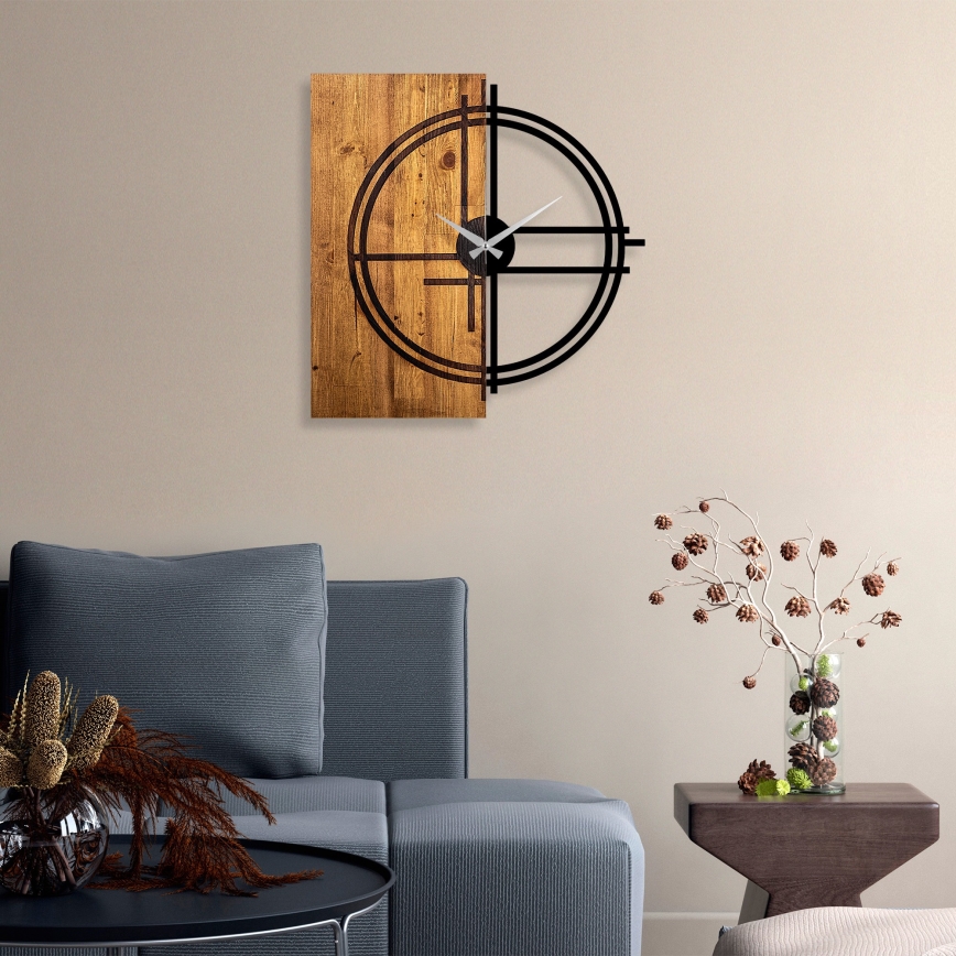 Sieninis laikrodis 58x56 cm 1xAA medinis/metalinis