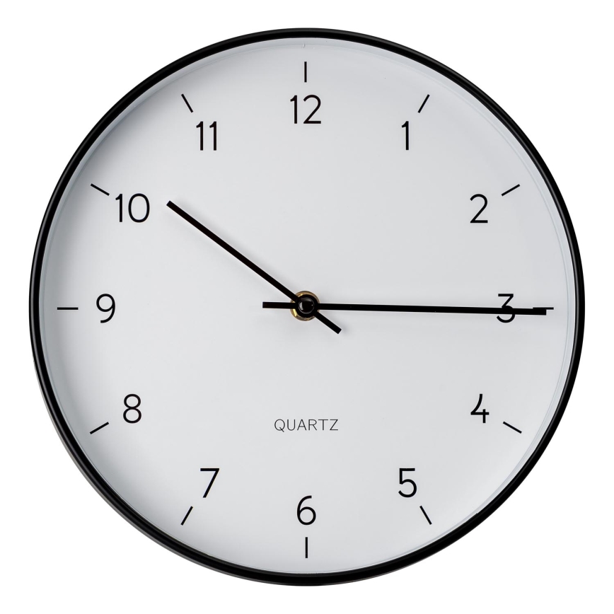 Sieninis laikrodis, skersmuo 25 cm, 1xAA, juoda/balta