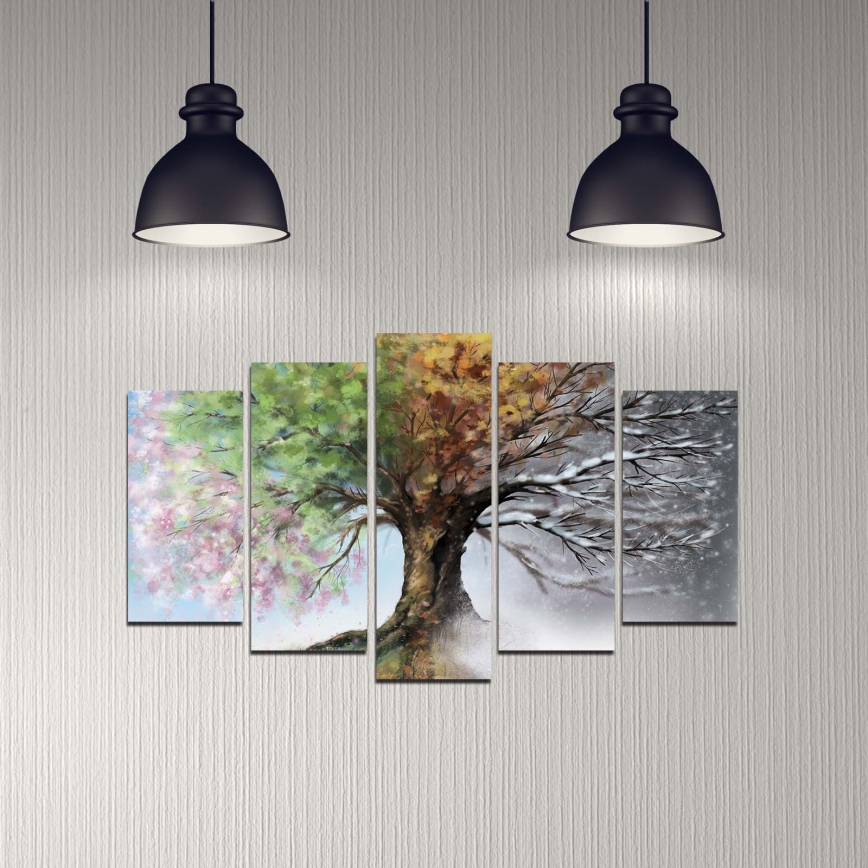 Sieninis paveikslas 5 vnt. 110x60 cm medis