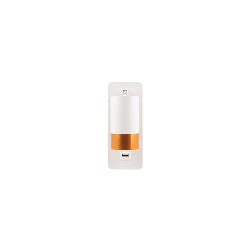 Sieninis prožektorius su USB įkrovikliu 1xGU10/35W/230V baltas/auksinis