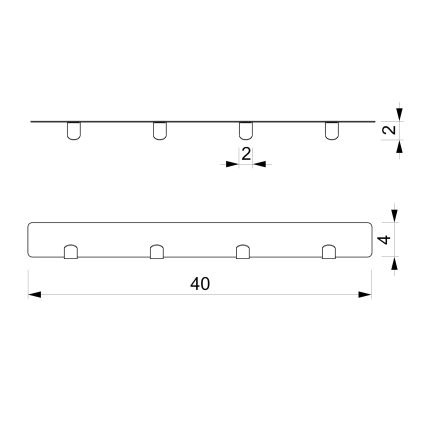 Sieninis rankšluosčių laikiklis 40 cm baltas