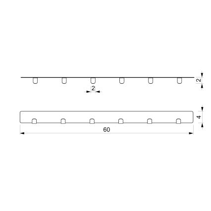 Sieninis rankšluosčių laikiklis 60 cm baltas