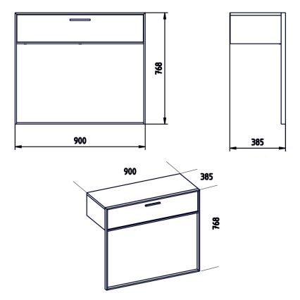 Sieninis staliukas POLKA 76,8x90 cm auksinis/baltas