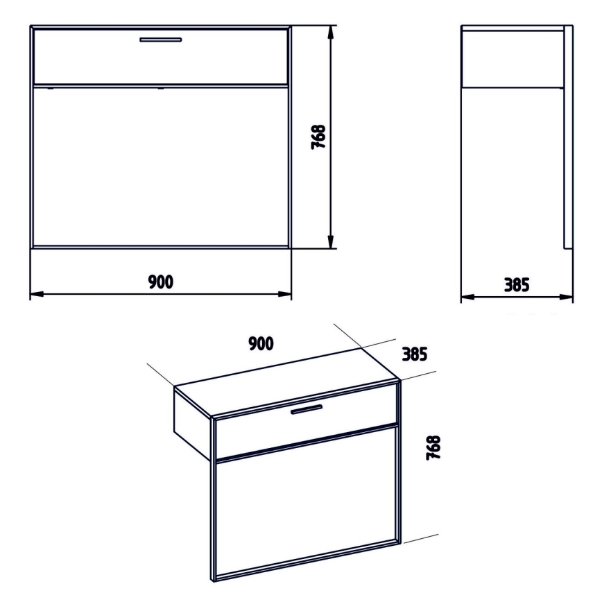 Sieninis staliukas POLKA 76,8x90 cm auksinis/baltas