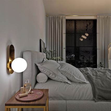 Sieninis šviestuvas 1xE27/40W/230V auksinis/baltas