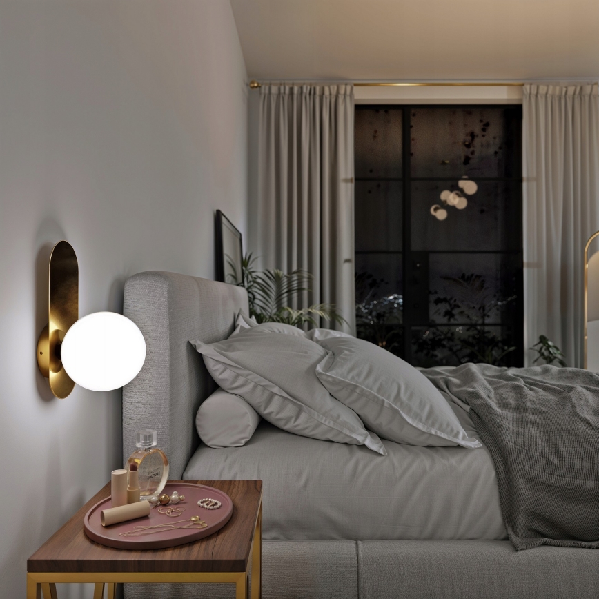 Sieninis šviestuvas 1xE27/40W/230V auksinis/baltas