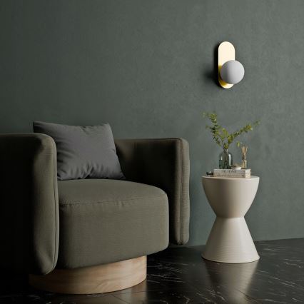 Sieninis šviestuvas 1xE27/40W/230V auksinis/baltas