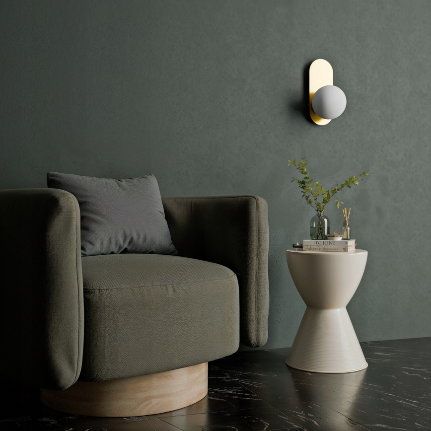 Sieninis šviestuvas 1xE27/40W/230V auksinis/baltas