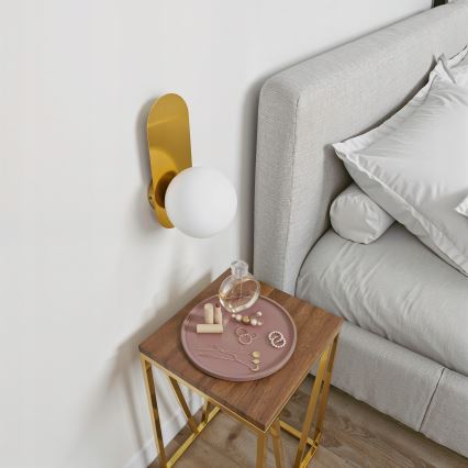 Sieninis šviestuvas 1xE27/40W/230V auksinis/baltas