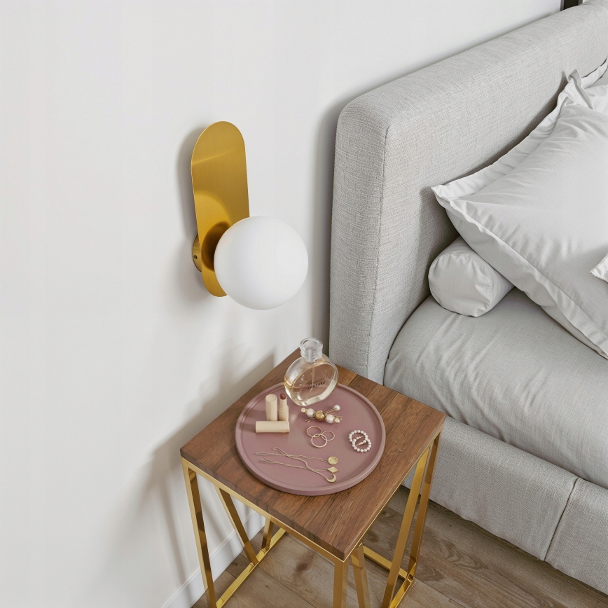 Sieninis šviestuvas 1xE27/40W/230V auksinis/baltas