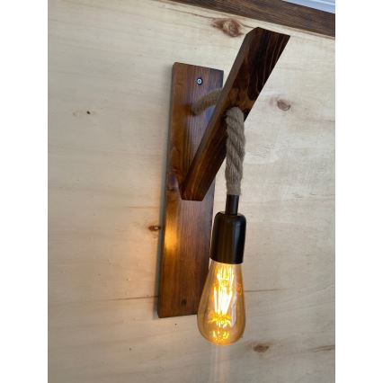 Sieninis šviestuvas AHSAP 1xE27/40W/230V pušis/riešutas