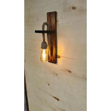 Sieninis šviestuvas AHSAP 1xE27/40W/230V, pušis/riešutas