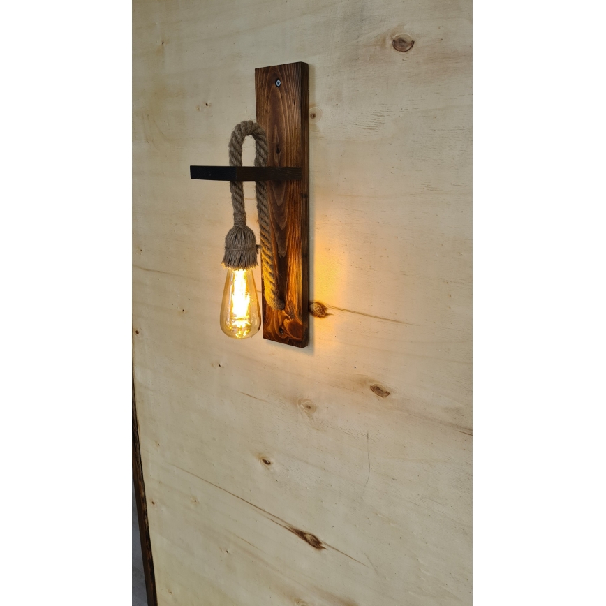 Sieninis šviestuvas AHSAP 1xE27/40W/230V, pušis/riešutas
