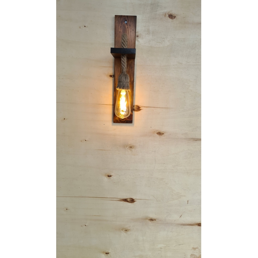 Sieninis šviestuvas AHSAP 1xE27/40W/230V, pušis/riešutas