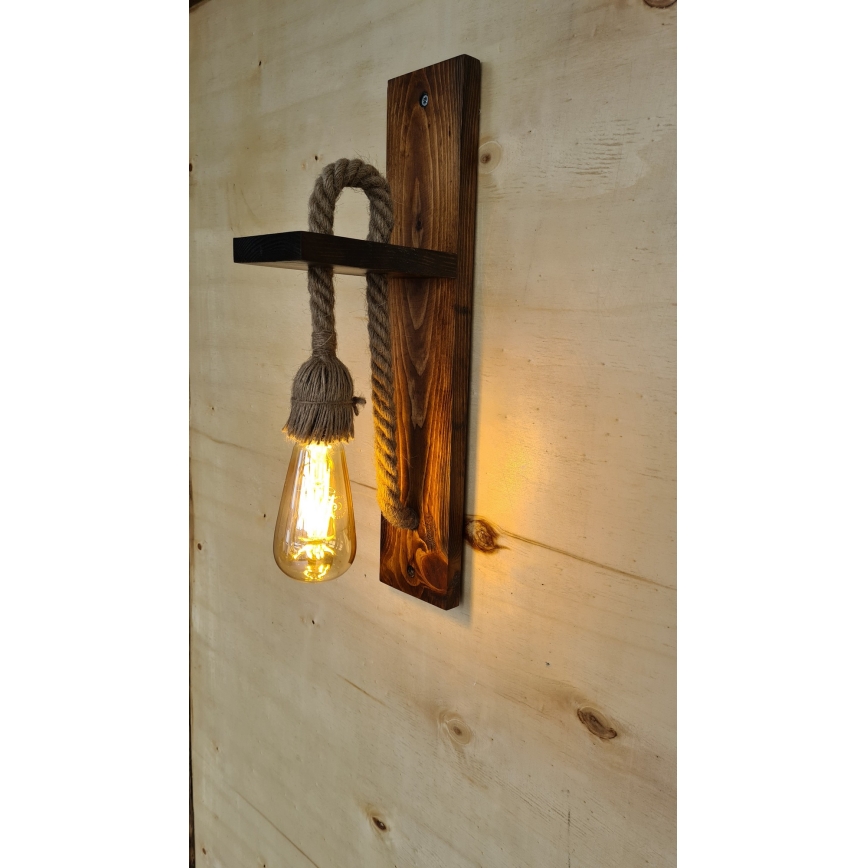 Sieninis šviestuvas AHSAP 1xE27/40W/230V, pušis/riešutas