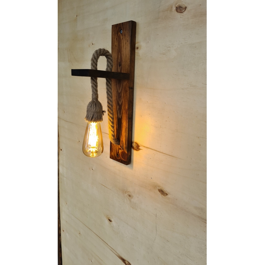 Sieninis šviestuvas AHSAP 1xE27/40W/230V, pušis/riešutas