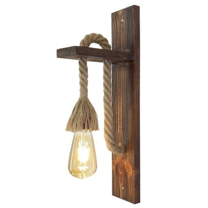 Sieninis šviestuvas AHSAP 1xE27/40W/230V, pušis/riešutas