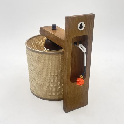Sieninis šviestuvas AIDA 1xE27/15W/230V ąžuolas/rafija